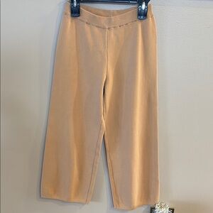 Lucca Jenni wide leg knit crop pants trousers pull on Kelley Cawley camel LUX Sm